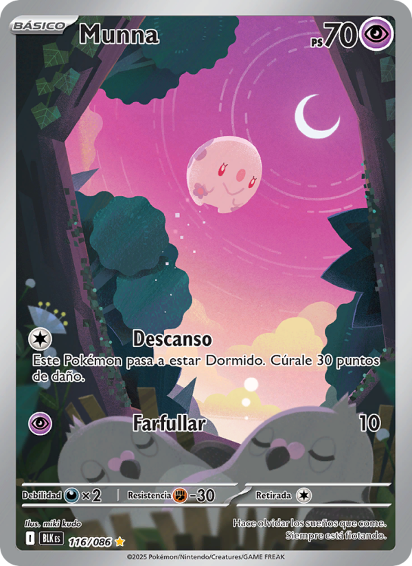 Munna 116 — Fulgor Negro (Spanish Pokémon TCG card)