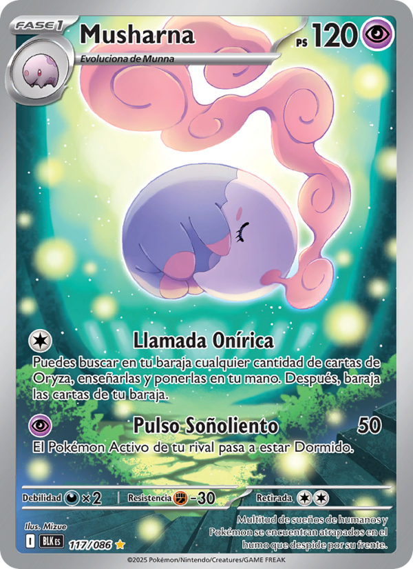 Musharna 117 — Fulgor Negro (Spanish Pokémon TCG card)