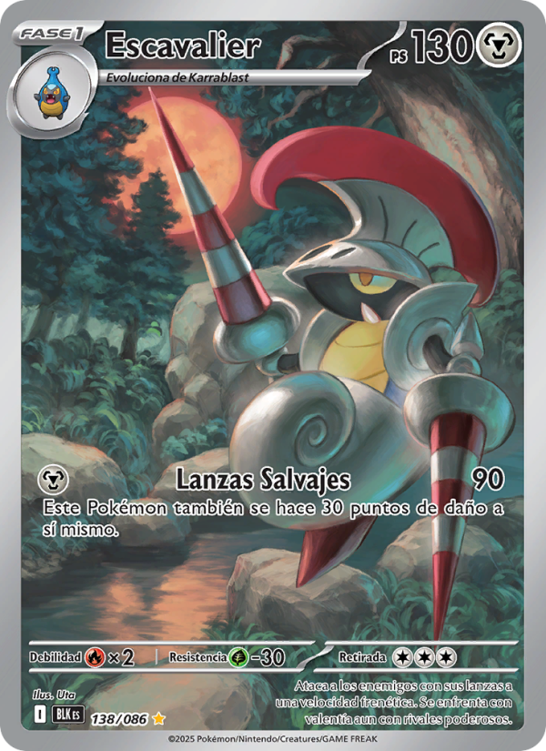 Escavalier 138 — Fulgor Negro (Spanish Pokémon TCG card)