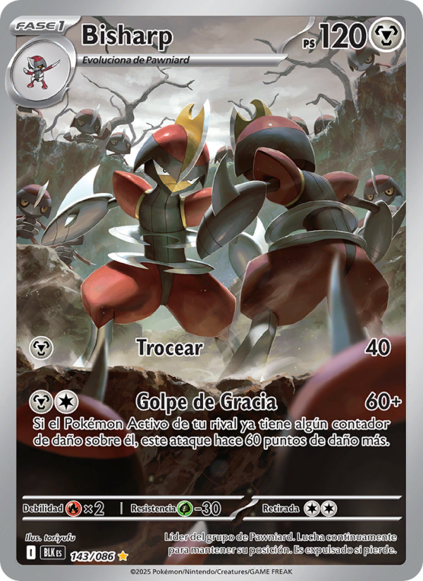 Bisharp 143 — Fulgor Negro (Spanish Pokémon TCG card)