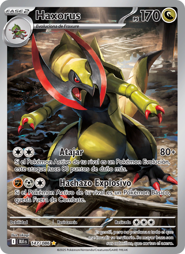 Haxorus 147 — Fulgor Negro (Spanish Pokémon TCG card)