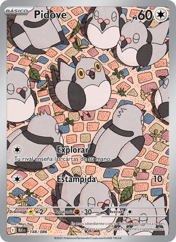 Pidove 148 — Fulgor Negro (Spanish Pokémon TCG card)
