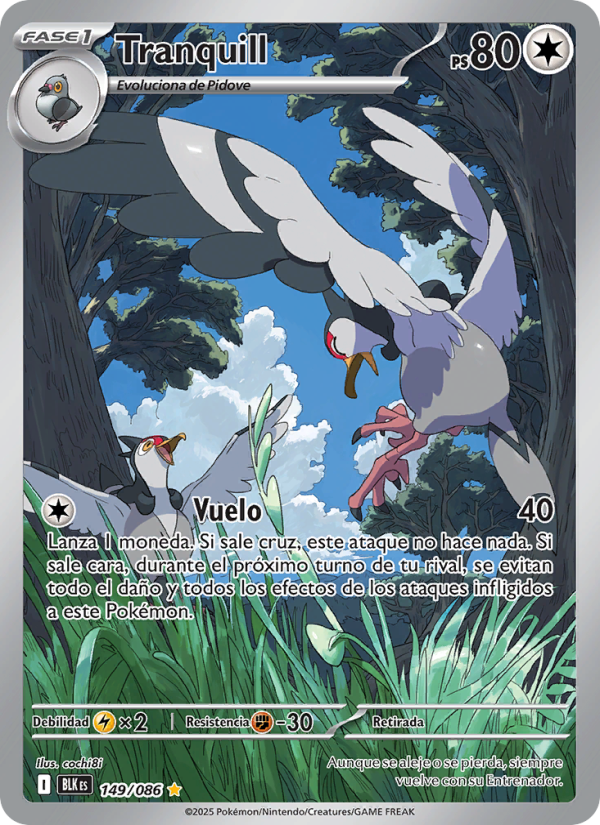 Tranquill 149 — Fulgor Negro (Spanish Pokémon TCG card)