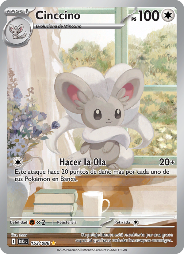 Cinccino 153 — Fulgor Negro (Spanish Pokémon TCG card)