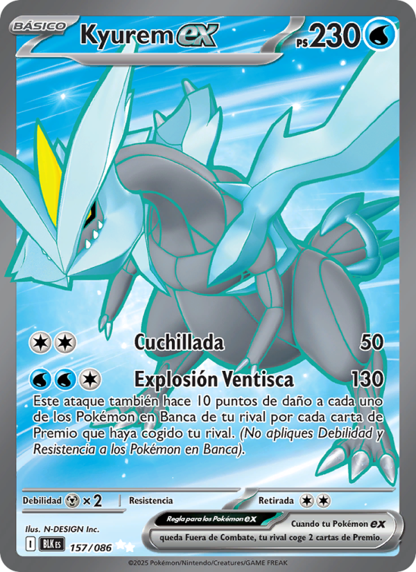 Kyurem ex 157 — Fulgor Negro (Spanish Pokémon TCG card)