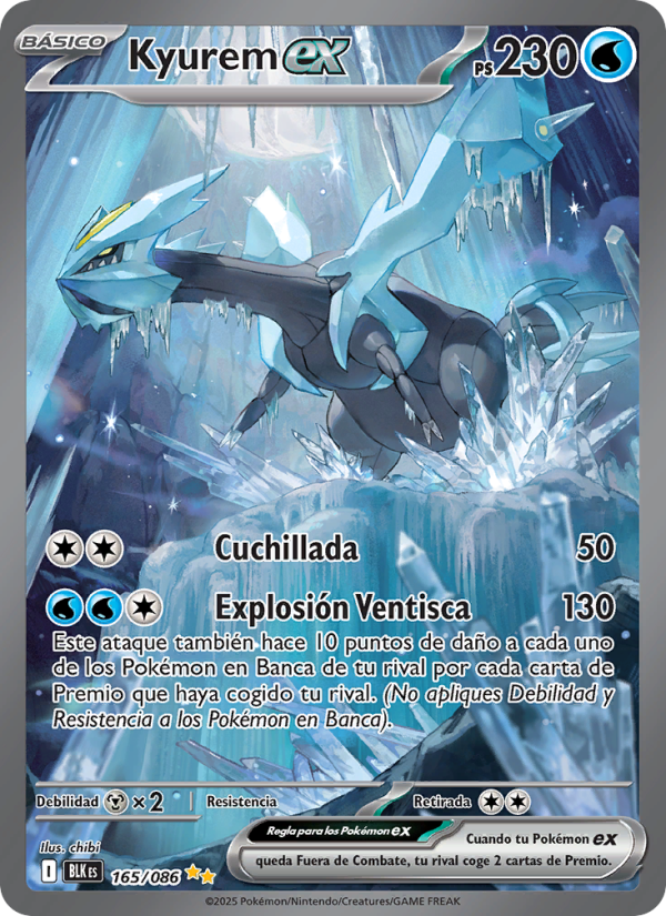 Kyurem ex 165 — Fulgor Negro (Spanish Pokémon TCG card)