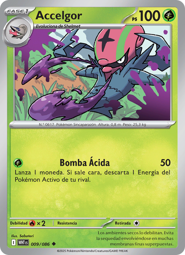 Accelgor 009 — Llama Blanca (Spanish Pokémon TCG card)