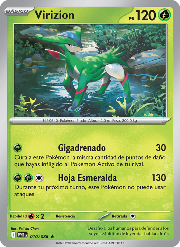 Virizion 010 — Llama Blanca (Spanish Pokémon TCG card)