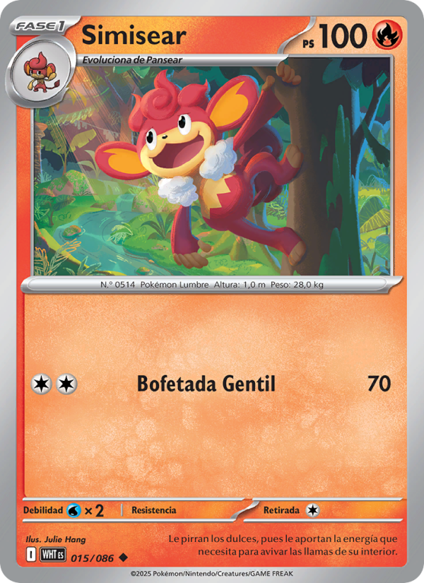 Simisear 015 — Llama Blanca (Spanish Pokémon TCG card)