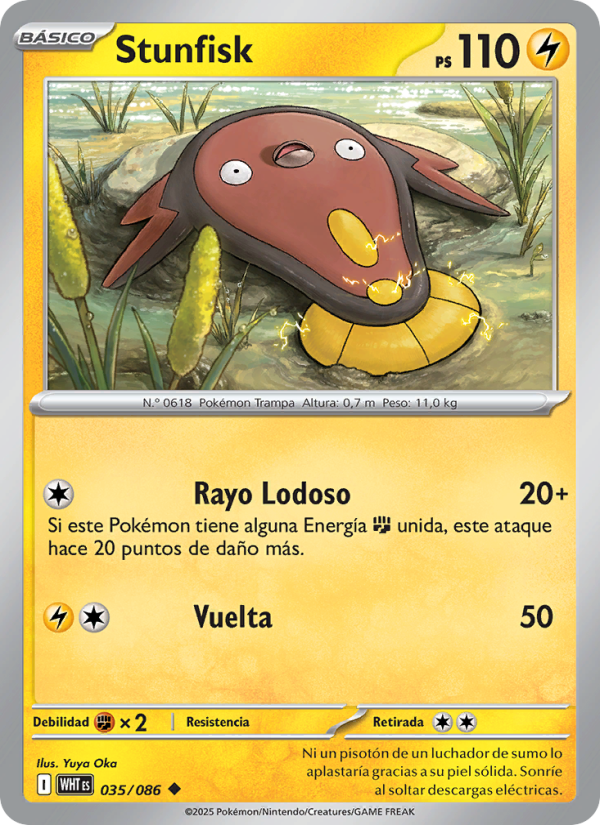 Stunfisk 035 — Llama Blanca (Spanish Pokémon TCG card)