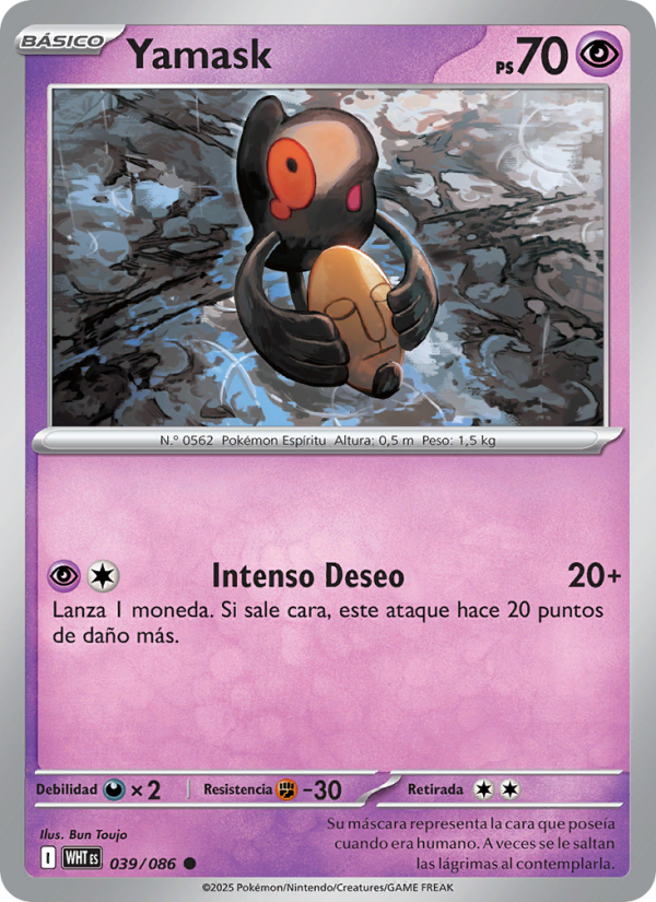 Yamask 039 — Llama Blanca (Spanish Pokémon TCG card)