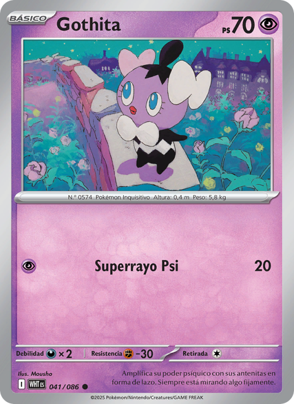 Gothita 041 — Llama Blanca (Spanish Pokémon TCG card)
