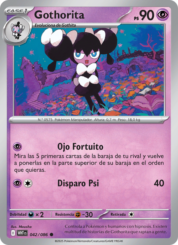 Gothorita 042 — Llama Blanca (Spanish Pokémon TCG card)