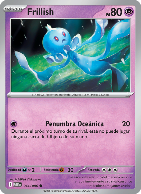 Frillish 044 — Llama Blanca (Spanish Pokémon TCG card)