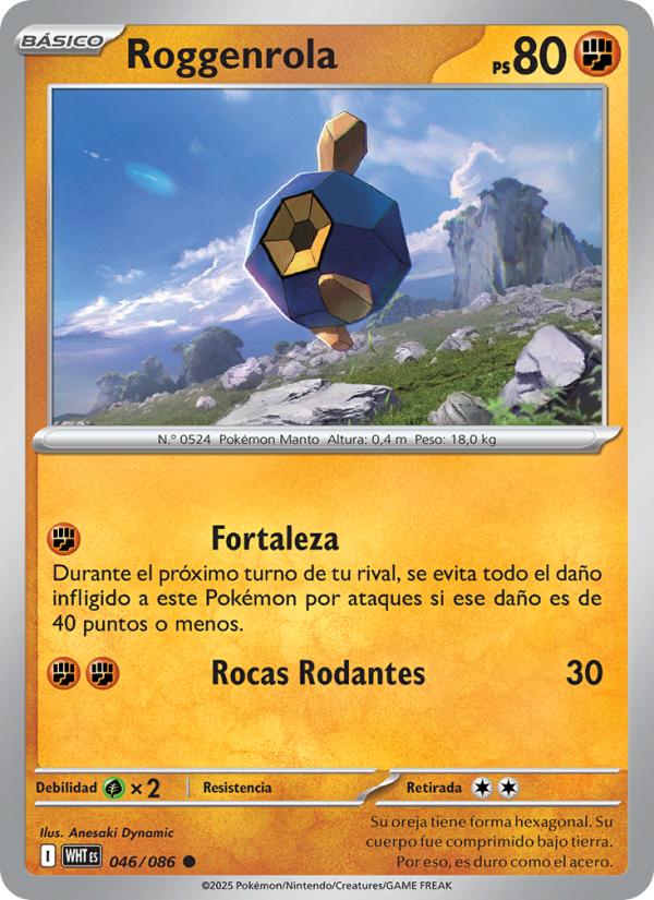Roggenrola 046 — Llama Blanca (Spanish Pokémon TCG card)