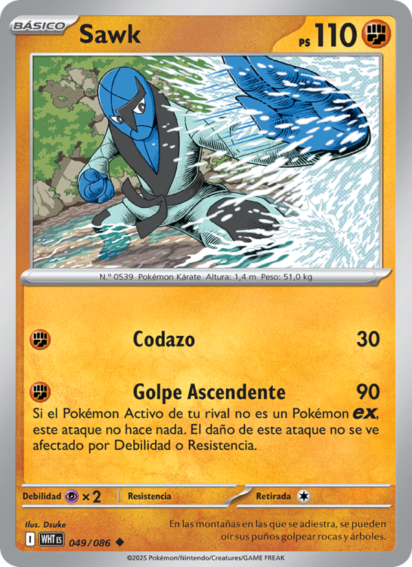 Sawk 049 — Llama Blanca (Spanish Pokémon TCG card)