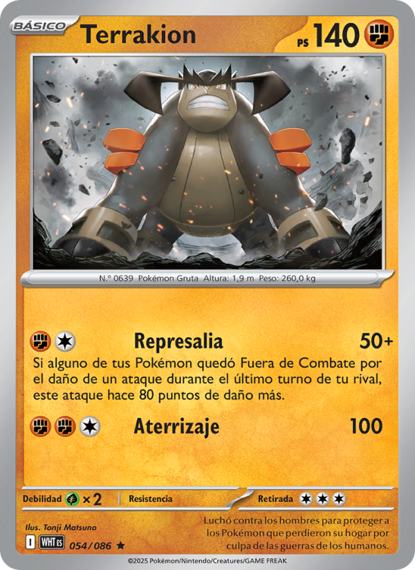 Terrakion 054 — Llama Blanca (Spanish Pokémon TCG card)