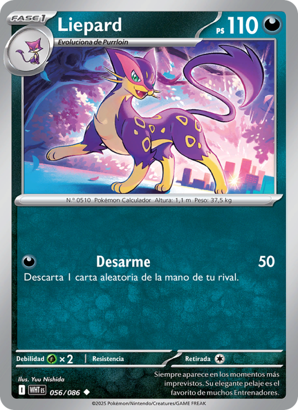 Liepard 056 — Llama Blanca (Spanish Pokémon TCG card)