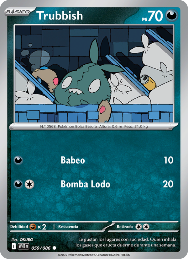 Trubbish 059 — Llama Blanca (Spanish Pokémon TCG card)