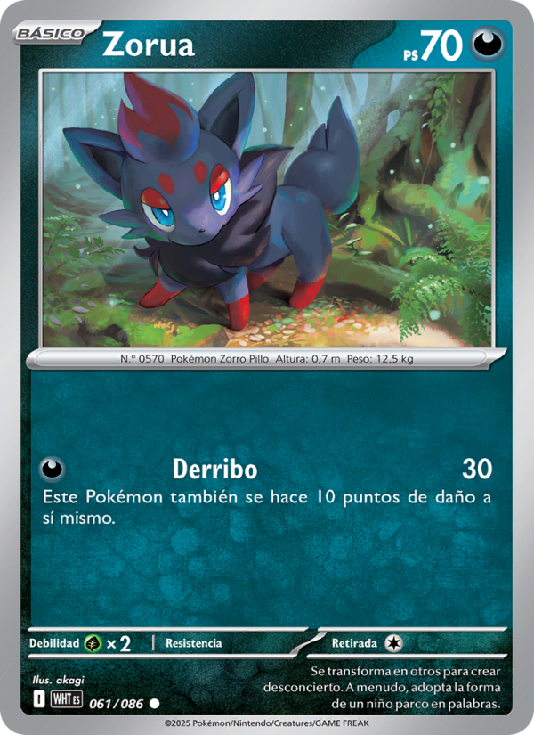 Zorua 061 — Llama Blanca (Spanish Pokémon TCG card)