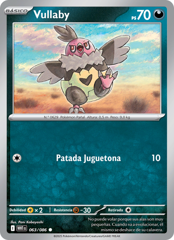Vullaby 063 — Llama Blanca (Spanish Pokémon TCG card)