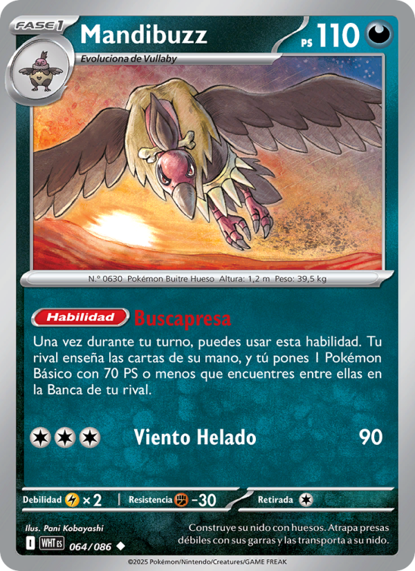 Mandibuzz 064 — Llama Blanca (Spanish Pokémon TCG card)