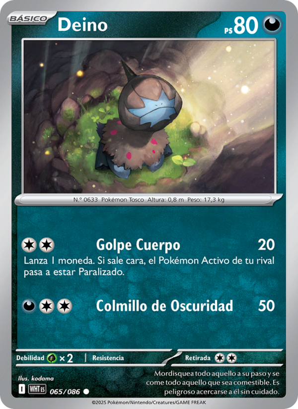 Deino 065 — Llama Blanca (Spanish Pokémon TCG card)