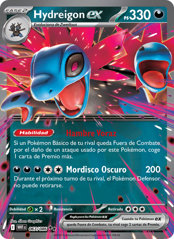 Hydreigon ex 067 — Llama Blanca (Spanish Pokémon TCG card)
