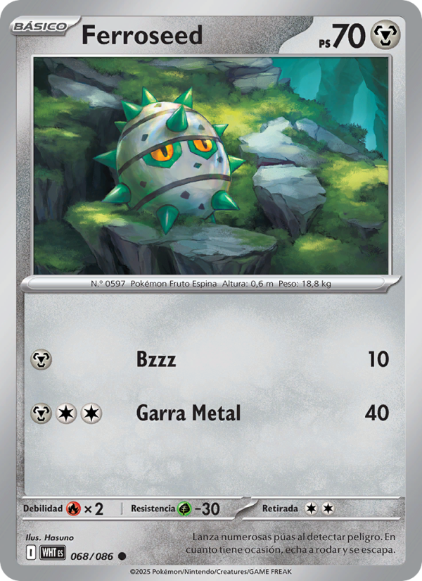 Ferroseed 068 — Llama Blanca (Spanish Pokémon TCG card)