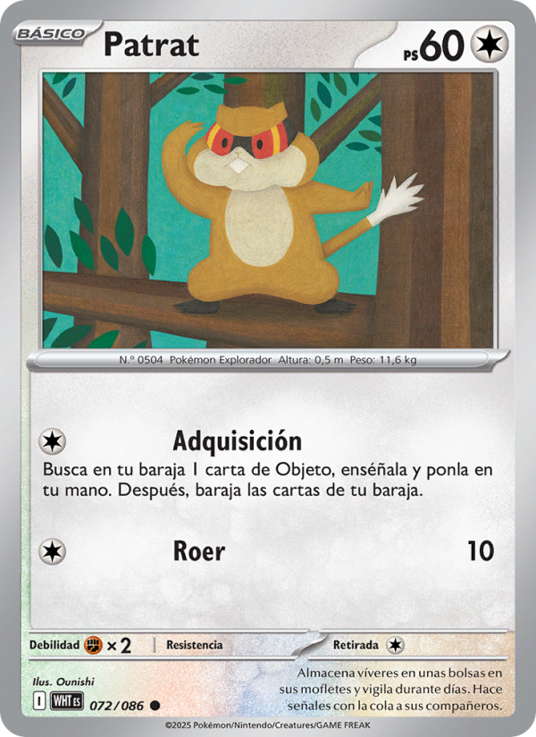 Patrat 072 — Llama Blanca (Spanish Pokémon TCG card)