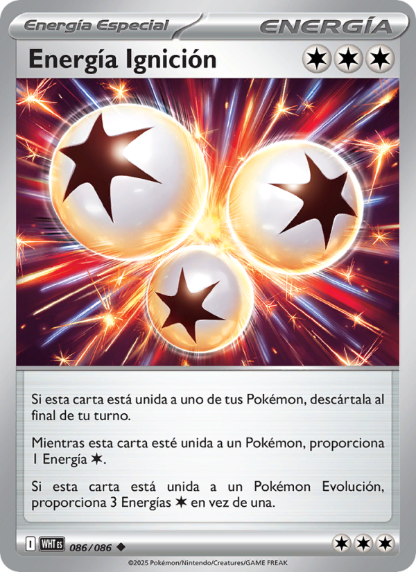 Energía Ignición 086 — Llama Blanca (Spanish Pokémon TCG card)