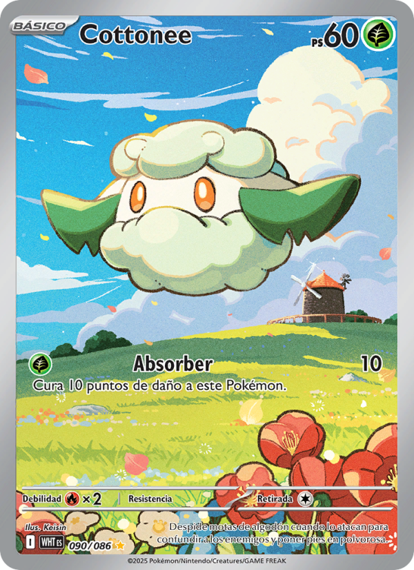Cottonee 090 — Llama Blanca (Spanish Pokémon TCG card)