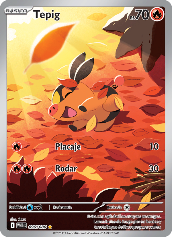 Tepig 096 — Llama Blanca (Spanish Pokémon TCG card)