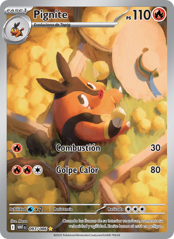 Pignite 097 — Llama Blanca (Spanish Pokémon TCG card)