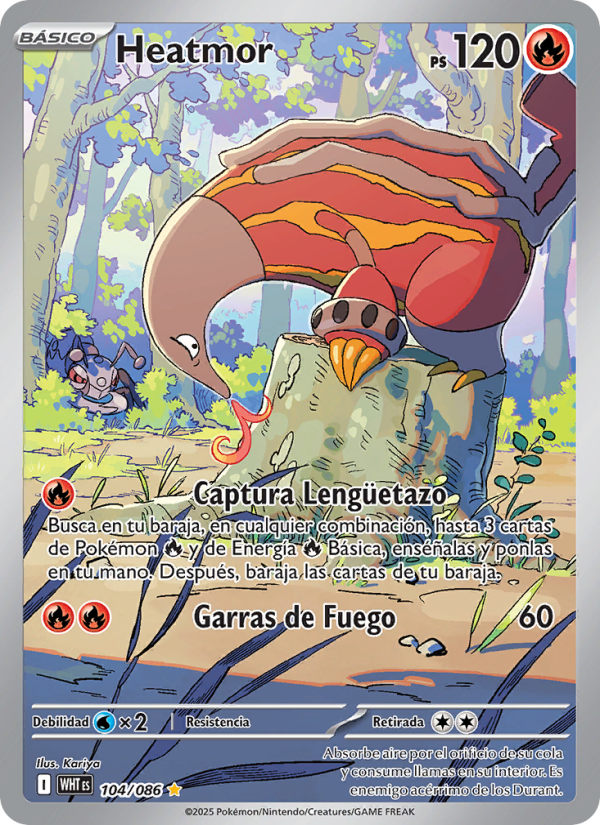 Heatmor 104 — Llama Blanca (Spanish Pokémon TCG card)