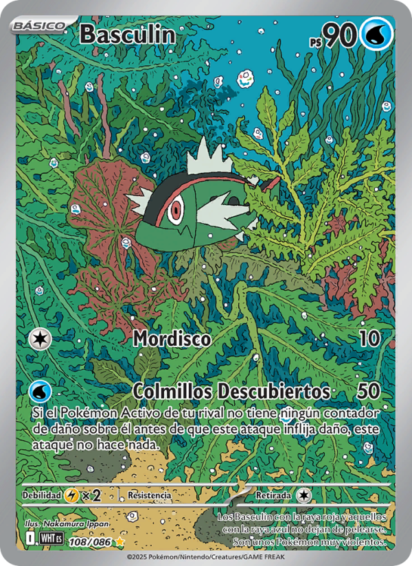 Basculin 108 — Llama Blanca (Spanish Pokémon TCG card)