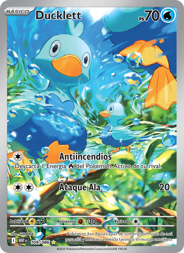 Ducklett 109 — Llama Blanca (Spanish Pokémon TCG card)