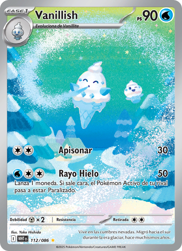 Vanillish 112 — Llama Blanca (Spanish Pokémon TCG card)