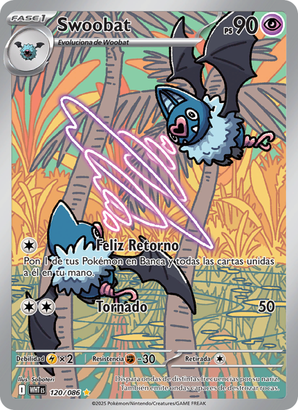 Swoobat 120 — Llama Blanca (Spanish Pokémon TCG card)