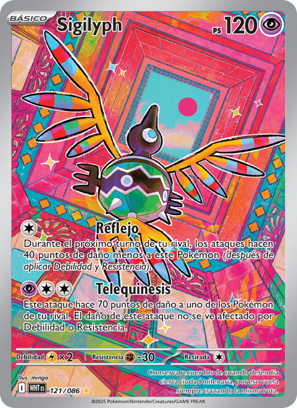 Sigilyph 121 — Llama Blanca (Spanish Pokémon TCG card)