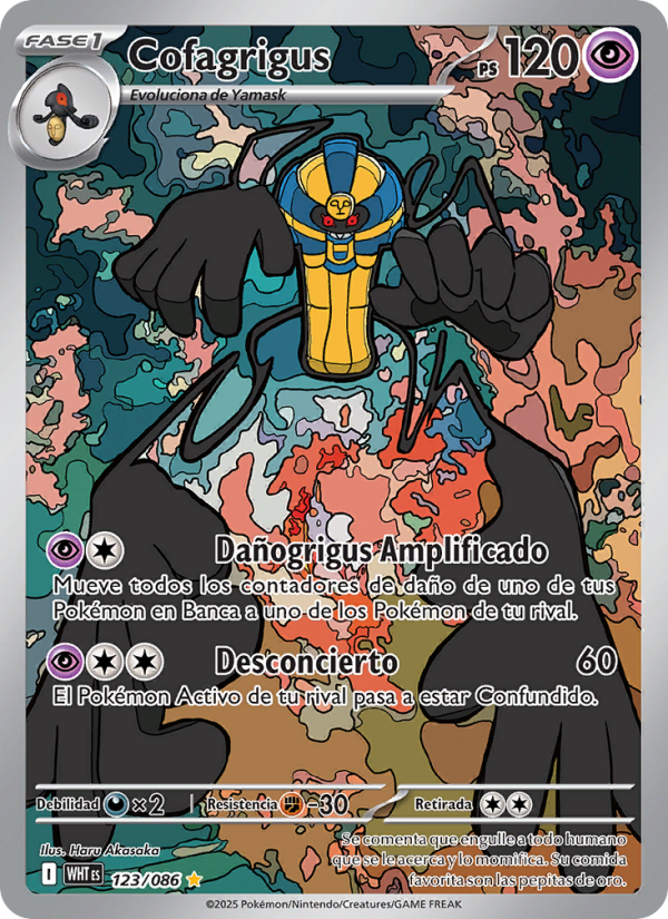 Cofagrigus 123 — Llama Blanca (Spanish Pokémon TCG card)