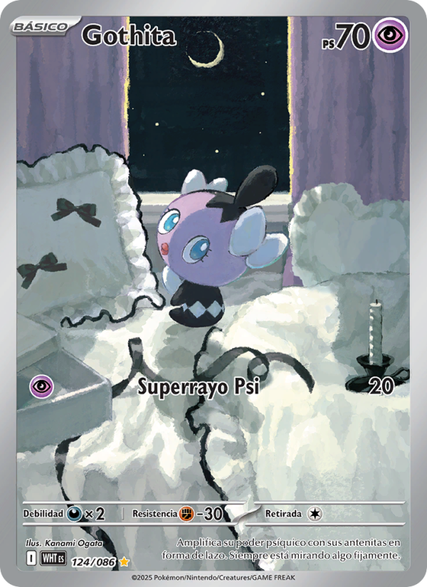 Gothita 124 — Llama Blanca (Spanish Pokémon TCG card)