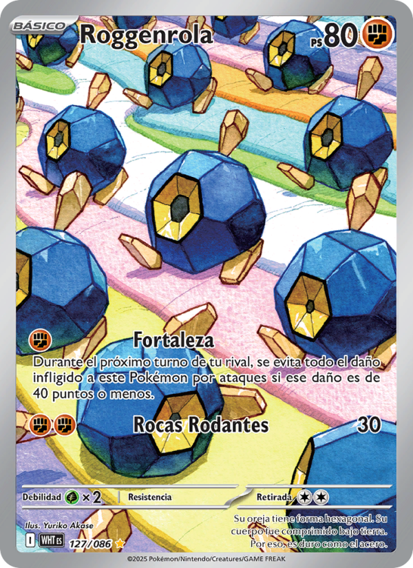 Roggenrola 127 — Llama Blanca (Spanish Pokémon TCG card)