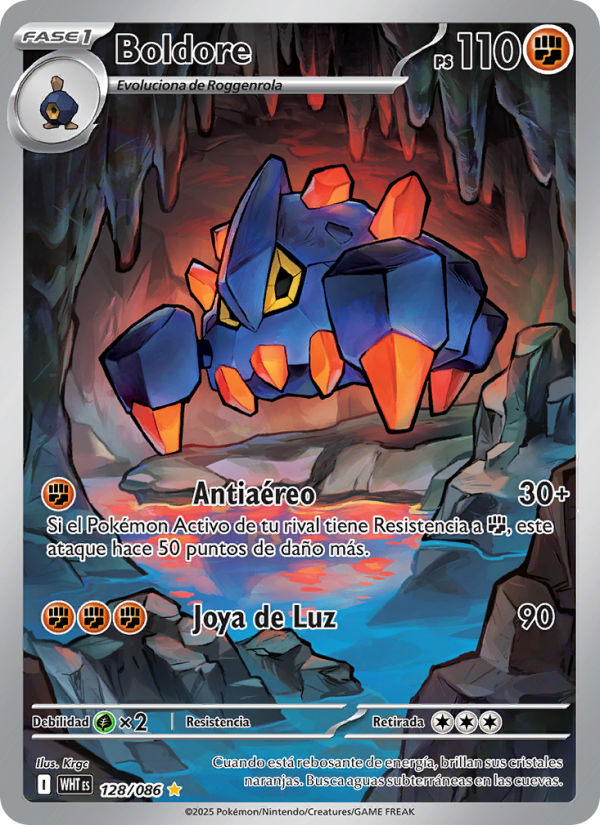 Boldore 128 — Llama Blanca (Spanish Pokémon TCG card)