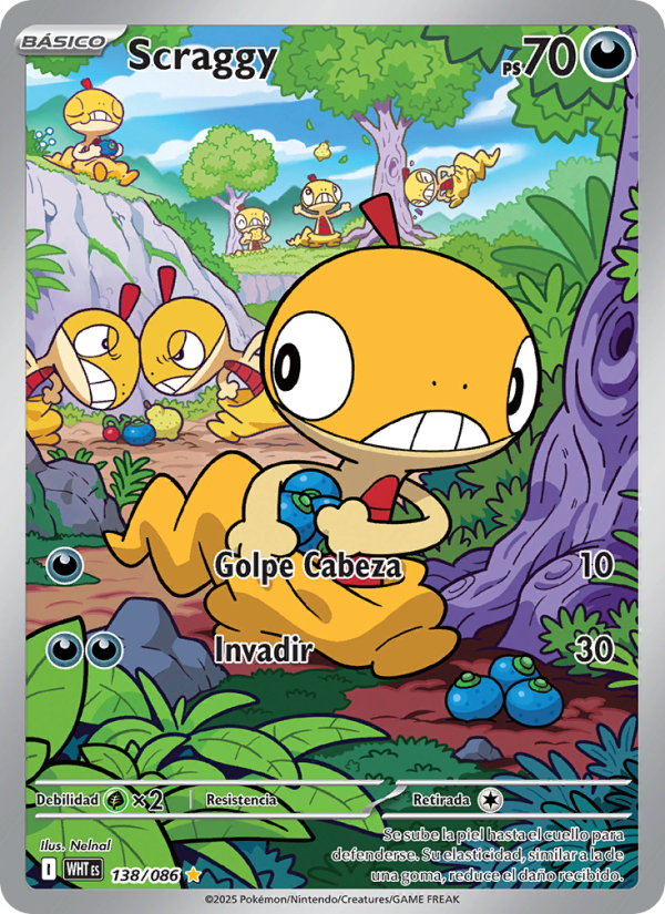 Scraggy 138 — Llama Blanca (Spanish Pokémon TCG card)