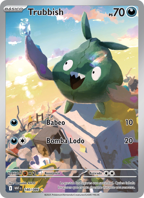 Trubbish 140 — Llama Blanca (Spanish Pokémon TCG card)
