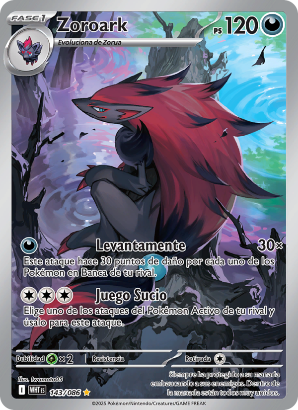 Zoroark 143 — Llama Blanca (Spanish Pokémon TCG card)