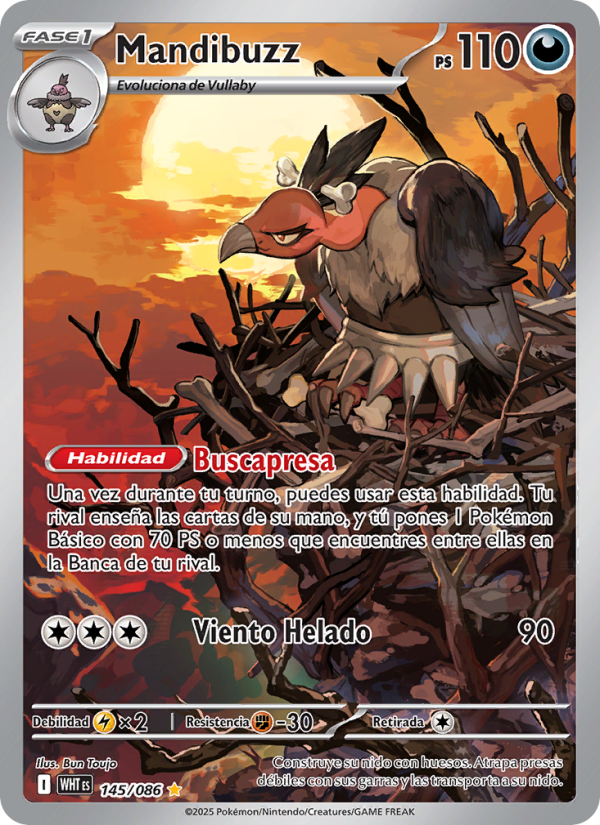 Mandibuzz 145 — Llama Blanca (Spanish Pokémon TCG card)