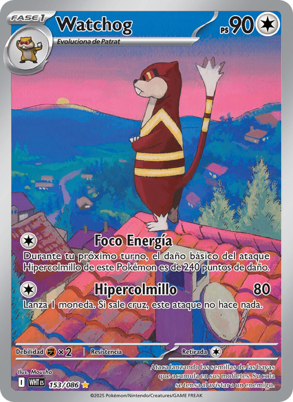 Watchog 153 — Llama Blanca (Spanish Pokémon TCG card)
