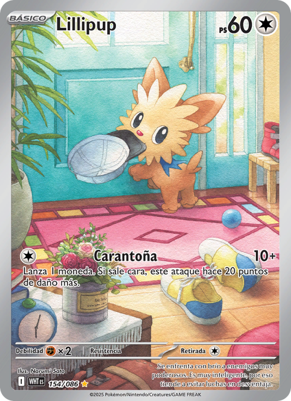 Lillipup 154 — Llama Blanca (Spanish Pokémon TCG card)